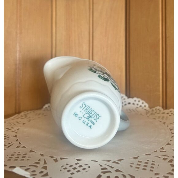 Syracuse China Creamer Avalon Grey Floral Creamer No Trim 1960s Restaurant Ware - Picture 3 of 7